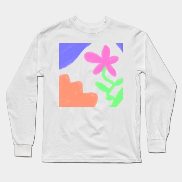 Pink blue green watercolor abstract art Long Sleeve T-Shirt by Artistic_st